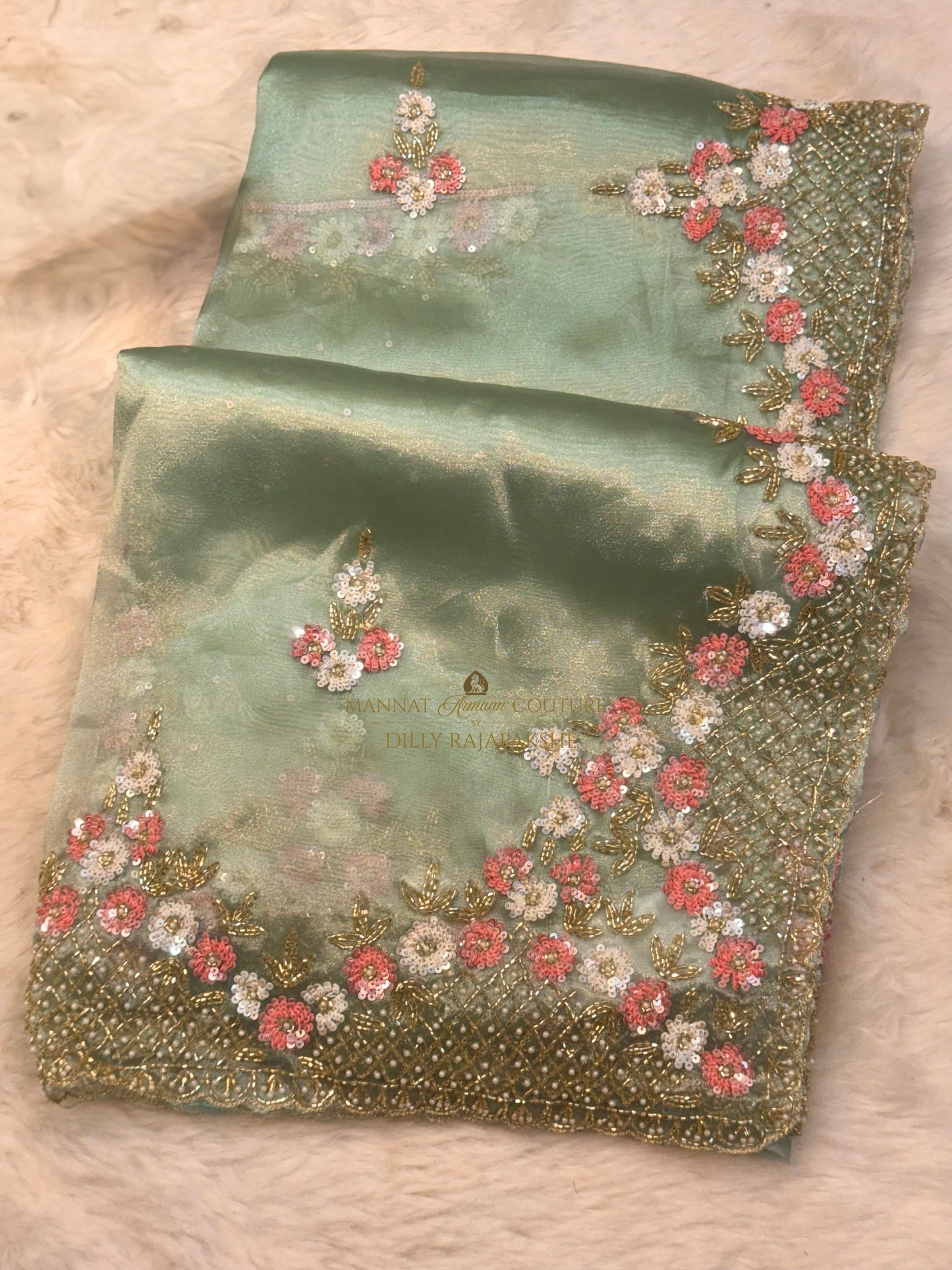 gold Embroidered Dupatta MA1639 | Designer Dupatta Sri Lanka