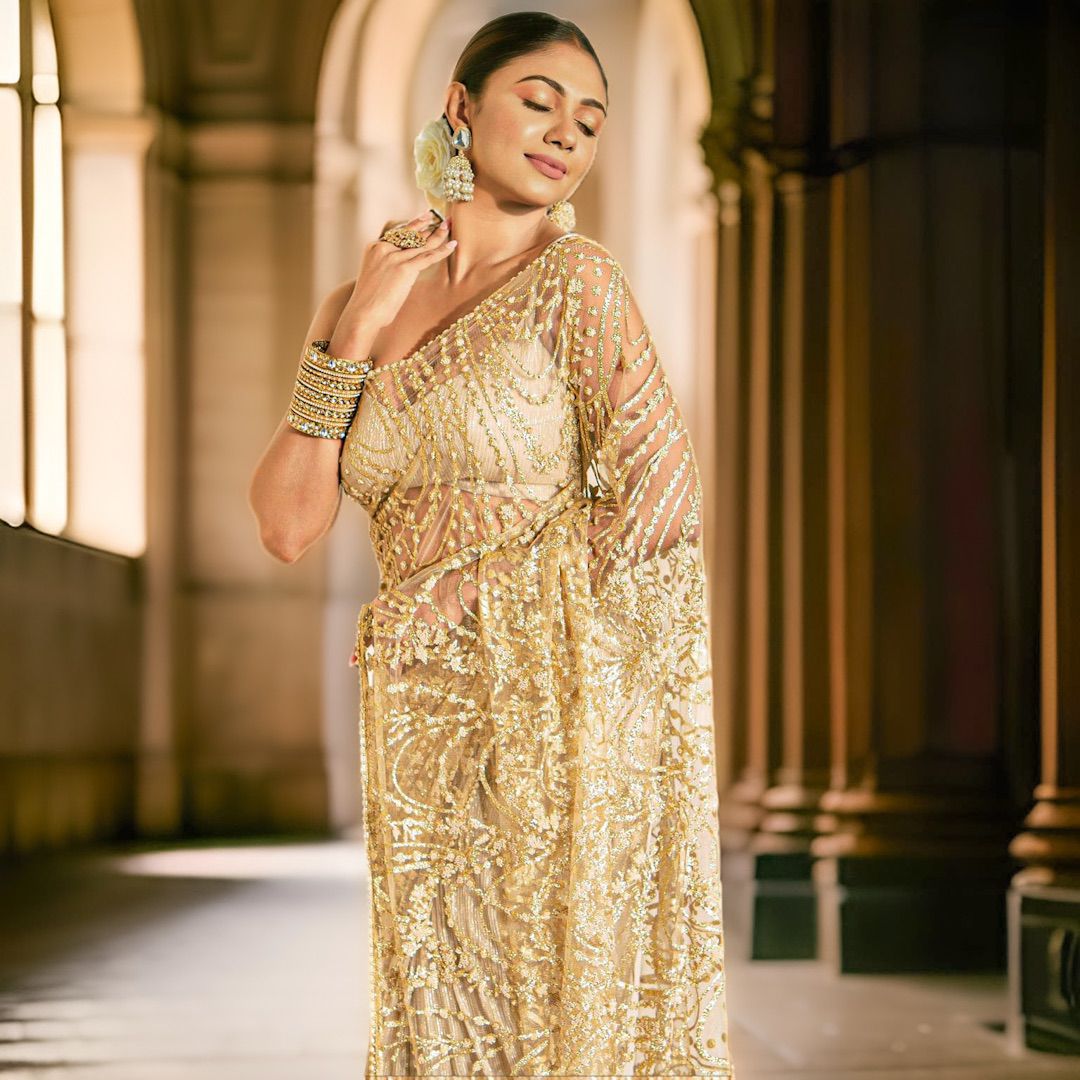 gold Designer Saree MA1072 | Luxury Saree Sri Lanka